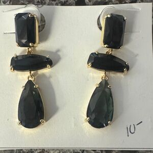 Elegant Black and Gold Drop Earrings
